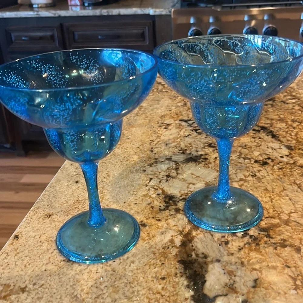 Fun Party Blue Long Stem Hard Plastic Glasses
